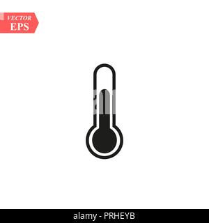 Temperature flat vector icon. Chill symbol concept isolated. Medicine thermometer. Weather, hot and cold climate in trendy style for web site, mobile  Stock Vector