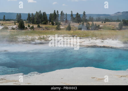 Off trail hot spring in Yellowstone National Park. Stock Photo