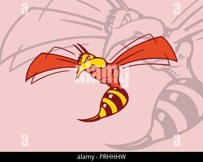 Bee cartoon character. Vector Illustration. Stock Vector