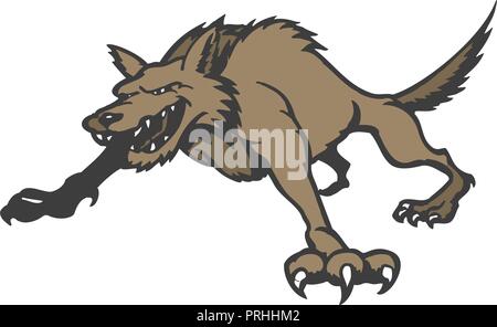 wolves cartoon. Animal cartoon character Vector Illustration. Stock Vector