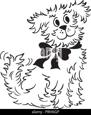 cartoon dog Illustration. outlined cartoon handrawn sketch illustration vector. Stock Vector