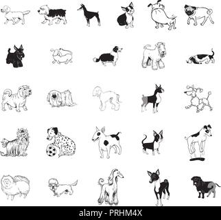 dog collection clipart Stock Vector