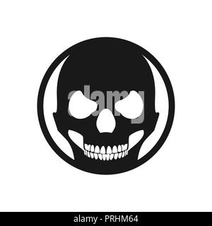 Black Circle Skull Death Face Vector Symbol Graphic Logo Design Template Stock Vector