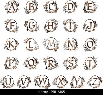 ornamental letter alphabet / vintage/ vector illustration Stock Vector