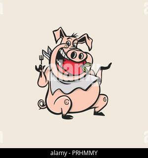 pig cartoon vector illustration Stock Vector