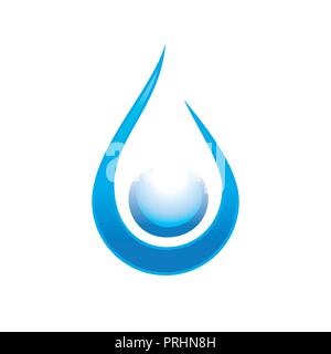 Clean Water Drop Swoosh Vector Symbol Graphic Logo Design Template Stock Vector