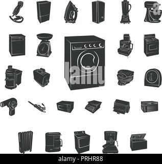 home electronic silhouette. Vector Illustration.. Collection set Stock Vector