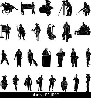Profession of work silhouette. Vector Illustration.. Collection set Stock Vector