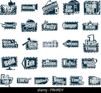 various advertising sign promotion paint brush typography . Collection set Stock Vector