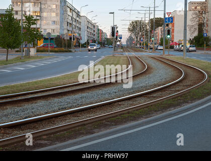 LIEPAJA, LATVIA - MAY 5: Liepaja is a city in western Latvia, located on the Baltic Sea. View to the city in evening time on 5 May 2017. Stock Photo