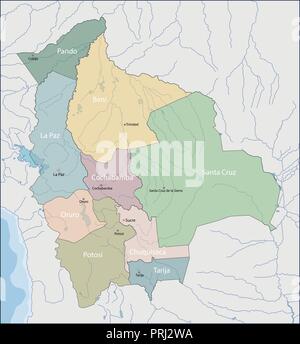 Map of Bolivia Stock Vector