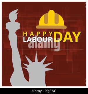 Typography Happy Labor Day, September 4th, Statue of Liberty, United state of America, American Labor day design. Beautiful USA flag Composition. Labo Stock Vector