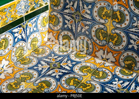 Colorful pattern ceramic tiles , beautiful design detail , Stock Photo