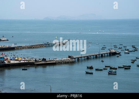 Pescadores Beach, Chorrillos, Lima, Peru. Stock Photo