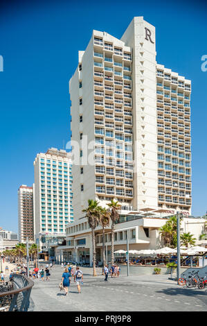 Israel, Tel Aviv - 24 September 2018: Hotels by the beach Stock Photo