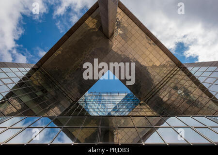 abstract architectural view of number one 1 London bridge offices in central London. Stock Photo