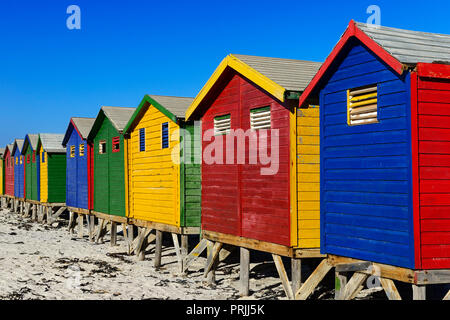 Colourful Beach house near Muizenberg, Cape Town, Western Cape, South Africa Stock Photo