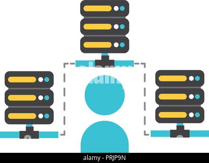 database server connection avatar data security Stock Vector