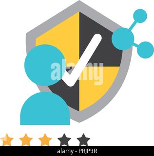 avatar shield protection share data security Stock Vector