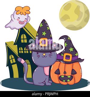 Halloween cute cartoons Stock Vector