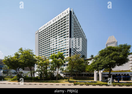 Architecture design of Mandarin Oriental Hotel in Singapore. Stock Photo