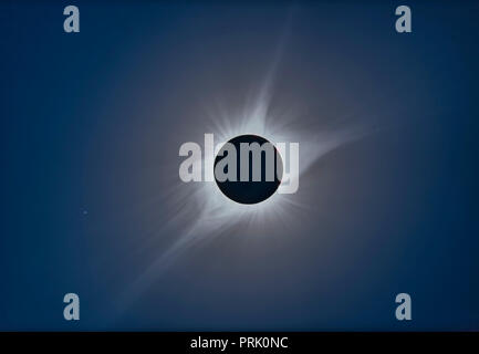 A composite of the August 21, 2017 total solar eclipse assembled using the HDR program Photomatix Pro v6.   The composite is from 11 exposures, from 1 Stock Photo