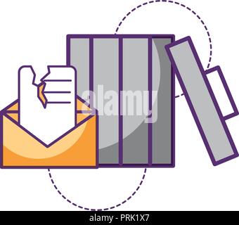 trash can email message damage Stock Vector