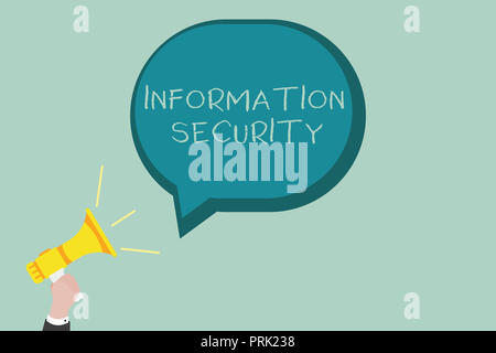 Word writing text Information Security. Business concept for INFOSEC Preventing Unauthorized Access Being Protected. Stock Photo