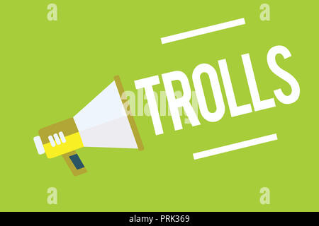 Handwriting text writing Trolls. Concept meaning Internet slang troll  person who starts upsets people on Internet Stock Photo - Alamy