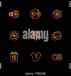 html 5 , vimeo , lastfm ,Nexus , nxs , crypto , currency , crypto cuurency , money , exchange , coin , dollar , graph , icon, vector, design,  flat,   Stock Vector