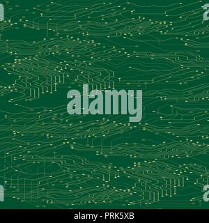 Abstract techno background, Isometrics, illustration of a microcircuit Stock Vector