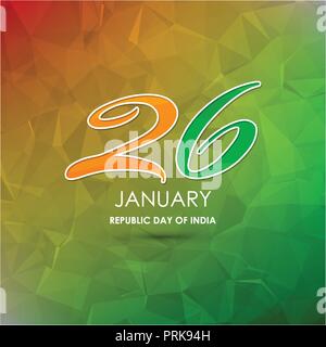 Indian Republic day card with typogrpahic background vector Stock Vector
