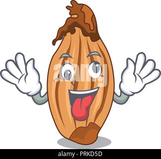 Crazy shallot in a glass bowl cartoon Stock Vector