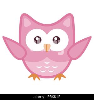 Owl stylized art icon in pink colors Stock Vector