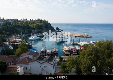 Scenic Kaleici yacht harbour in Antalya, Turkey Stock Photo