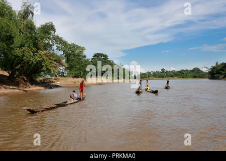 Sylhet, Bangladesh - September 22, 2018: Piyain River a trans-boundary ...