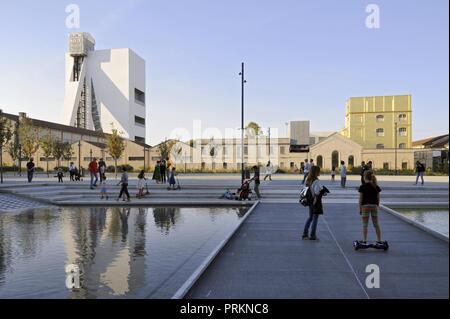 Milan (Italy), the new square Adriano Olivetti and Prada foundation in the south of town, a large redevelopment of a former industrial area of the city Stock Photo