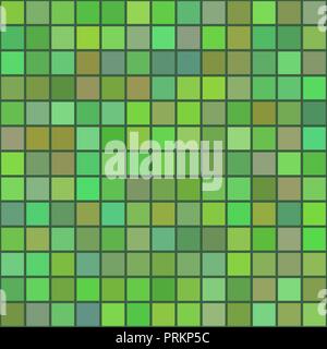 Background of art colored green squares mosaic Stock Vector