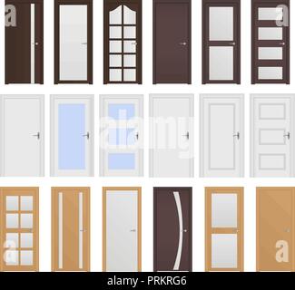 Interior doors. Collection of designs  Stock Vector