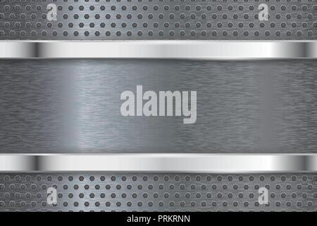 Brushed metal 3d background with perforation Stock Vector Image & Art ...