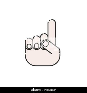 Flat icon of a hand. Thumbs up. Vector illustration. Stock Vector