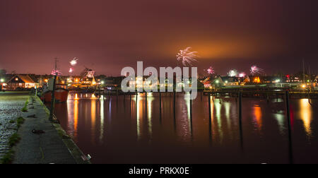 fireworks near the water in Sweden Stock Photo