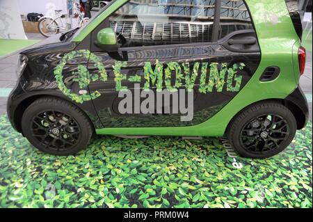 Milan (Italy), the first international meeting of electric vehicles 'E mob2018 is charging time!' Stock Photo