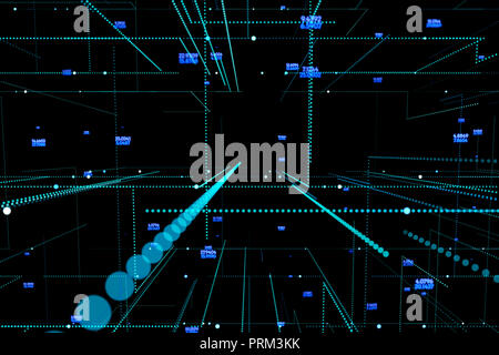 Data technology abstract futuristic background .Dots and lines on dark background. Big data visualization. Stock Photo