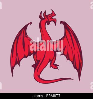 Red Dragon illustration design Stock Vector