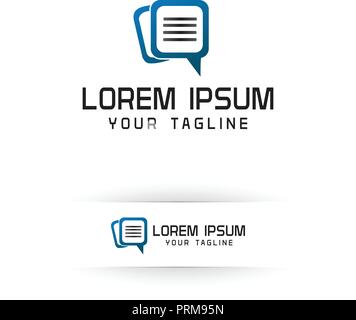 document chat logo. Business and Consulting logo design concept template Stock Vector
