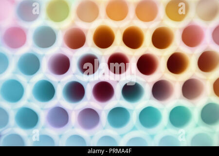 Abstract blurred background made of drinking straws. Stock Photo