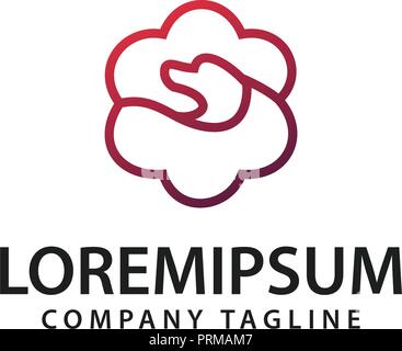 wolf cloud logo. Animals logo design concept template Stock Vector