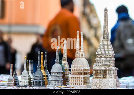 Minature in Turin - Mole Antonelliana, Via Montebello, Turin Stock Photo