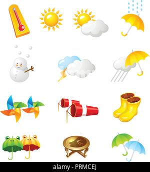 weather icon. 3D icon Vector Illustration design collection set Stock Vector